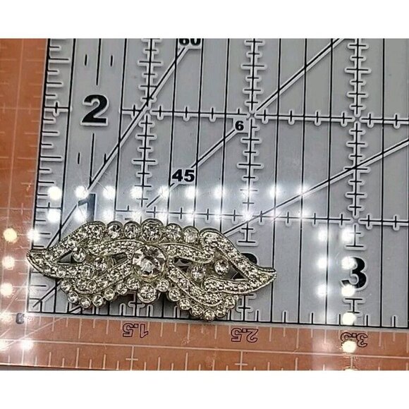 Apex Art Wings Brooch Silver Tone Clear Rhinestones Worn By The Stars Rare - Picture 8 of 8